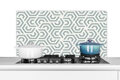 Spritzschutz Küchenrückwand - 100x50 cm Design - Linie - Muster - Grün
