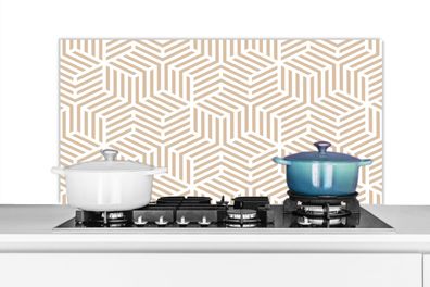 Spritzschutz Küchenrückwand - 100x50 cm Beige - Geometrie - Muster - Abstrakt
