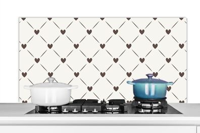 Spritzschutz Küchenrückwand - 120x60 cm Design - Geometrie - Muster - Herz