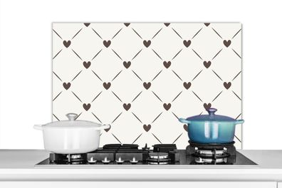 Spritzschutz Küchenrückwand - 90x60 cm Design - Geometrie - Muster - Herz