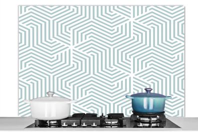 Spritzschutz Küchenrückwand - 120x80 cm Geometrie - Linie - Grün - Muster