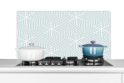 Spritzschutz Küchenrückwand - 100x50 cm Geometrie - Linie - Grün - Muster