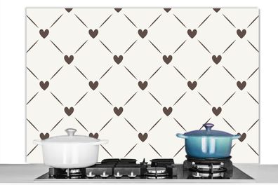 Spritzschutz Küchenrückwand - 120x80 cm Design - Geometrie - Muster - Herz