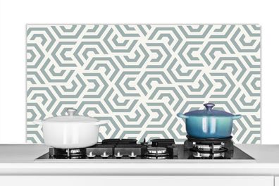 Spritzschutz Küchenrückwand - 120x60 cm Design - Linie - Muster - Grün