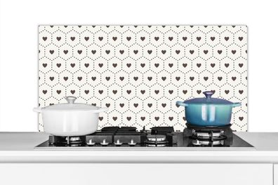 Spritzschutz Küchenrückwand - 100x50 cm Herz - Design - Geometrie - Muster