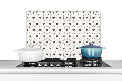 Spritzschutz Küchenrückwand - 60x40 cm Herz - Design - Geometrie - Muster