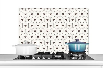 Spritzschutz Küchenrückwand - 80x55 cm Herz - Design - Geometrie - Muster