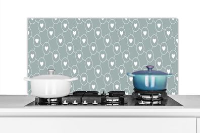 Spritzschutz Küchenrückwand - 100x50 cm Design - Geometrie - Muster - Herz