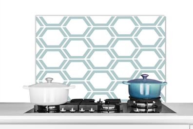 Spritzschutz Küchenrückwand - 80x55 cm Muster - Linie - Gestaltung - Sechseck