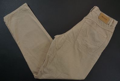 HUGO BOSS Herren Jeans Arkansas W32 L34 32/34 beige uni gerade Gabardine F2404