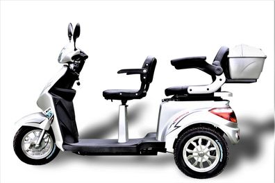Elektromobil Seniorenmobil E-Roller Zweisitzer ECO ENGEL 503 silber, 25 km/ h 1000W