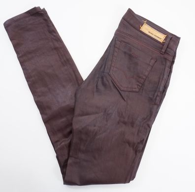 HUGO BOSS ORANGE Damen Jeans Lasveni W28 L32 28/32 rot weinrot Waxed Denim F2213