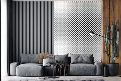 Tapete Fototapete - 180x280 cm Design - Linie - Muster - Schwarz - Weiß