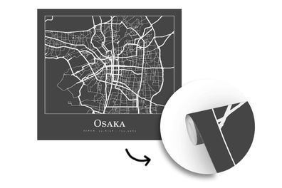 Tapete Fototapete - 300x300 cm Karte - Osaka - Stadtplan (Gr. 300x300 cm)