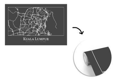 Tapete Fototapete - 450x300 cm Stadtplan - Kuala Lumpur - Karte (Gr. 450x300 cm)