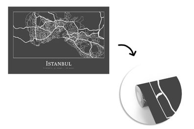 Tapete Fototapete - 390x260 cm Stadtplan - Istanbul - Karte (Gr. 390x260 cm)