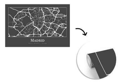 Tapete Fototapete - 390x260 cm Madrid - Karte - Stadtplan (Gr. 390x260 cm)