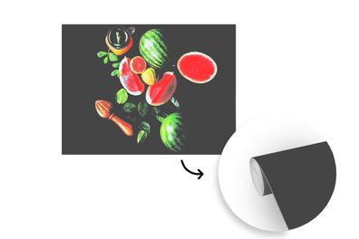 Tapete Fototapete - 400x300 cm Wassermelone - Smoothie - Obst - Zitronenpresse