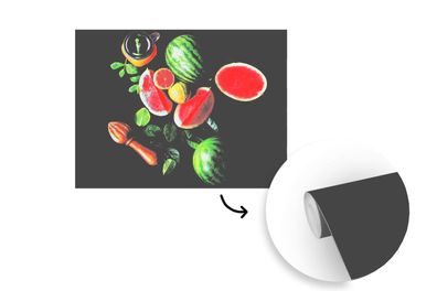 Tapete Fototapete - 275x220 cm Wassermelone - Smoothie - Obst - Zitronenpresse