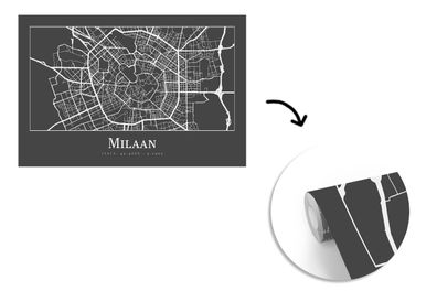 Tapete Fototapete - 450x300 cm Mailand - Karte - Stadtplan (Gr. 450x300 cm)