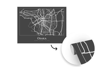 Tapete Fototapete - 375x300 cm Karte - Osaka - Stadtplan (Gr. 375x300 cm)