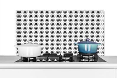 Spritzschutz Küchenrückwand - 100x50 cm Schwarz - Weiß - Geometrie - Muster - Abstrak