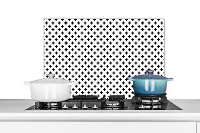Spritzschutz Küchenrückwand - 60x40 cm Design - Linie - Muster - Schwarz - Weiß