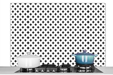Spritzschutz Küchenrückwand - 120x80 cm Design - Linie - Muster - Schwarz - Weiß