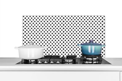 Spritzschutz Küchenrückwand - 90x45 cm Design - Linie - Muster - Schwarz - Weiß