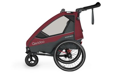 Qeridoo Sportrex2 2022 limited Edition Cayenne Red Fahrradanhänger Kinderutsche