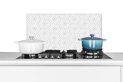 Spritzschutz Küchenrückwand - 60x30 cm Geometrie - Linie - Schwarz - Weiß - Muster