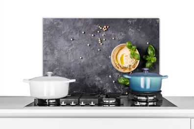 Spritzschutz Küchenrückwand - 60x40 cm Dessert - Basilikum - Kräuter - Industriell