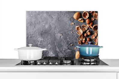Spritzschutz Küchenrückwand - 70x50 cm Nüsse - Herbst - - Industrie (Gr. 70x50 cm)