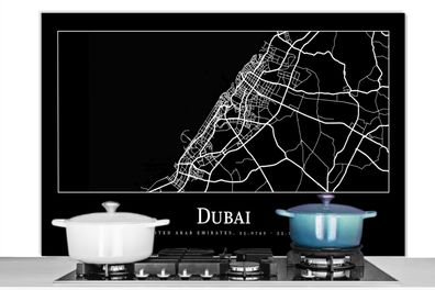 Spritzschutz Küchenrückwand - 120x80 cm Dubai Stadtplan - Karte (Gr. 120x80 cm)