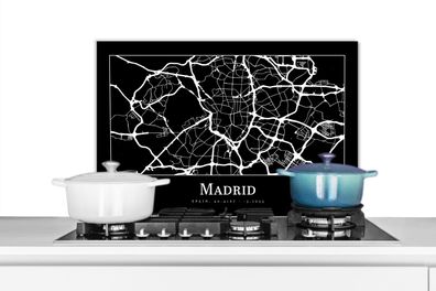 Spritzschutz Küchenrückwand - 60x40 cm Madrid - Karte - Stadtplan (Gr. 60x40 cm)