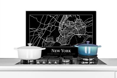 Spritzschutz Küchenrückwand - 60x40 cm Karte - New York - Stadtplan - Karte