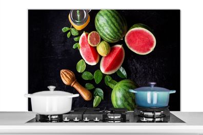 Spritzschutz Küchenrückwand - 100x65 cm Wassermelone - Smoothie - Obst - Zitronenpres