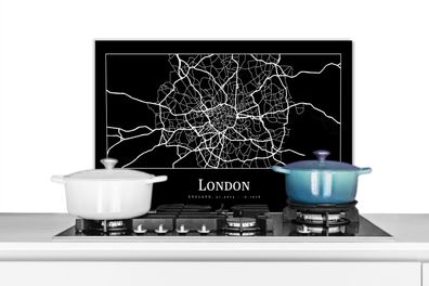 Spritzschutz Küchenrückwand - 70x50 cm Karte - Stadtplan - London (Gr. 70x50 cm)
