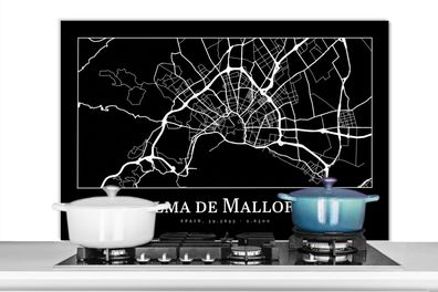 Spritzschutz Küchenrückwand - 100x65 cm Karte - Stadtplan - Palma de Mallorca - Karte