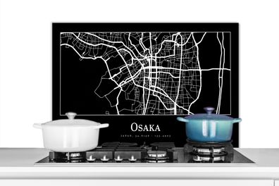 Spritzschutz Küchenrückwand - 80x55 cm Karte - Osaka - Stadtplan (Gr. 80x55 cm)