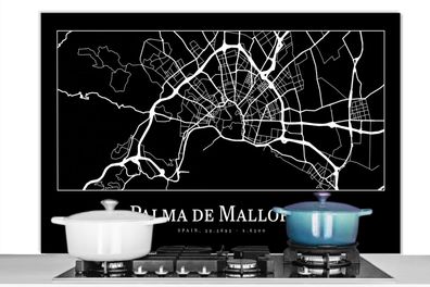 Spritzschutz Küchenrückwand - 120x80 cm Karte - Stadtplan - Palma de Mallorca - Karte