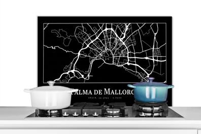 Spritzschutz Küchenrückwand - 90x60 cm Karte - Stadtplan - Palma de Mallorca - Karte