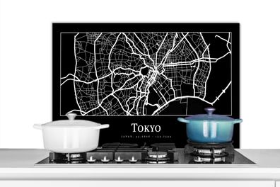 Spritzschutz Küchenrückwand - 80x55 cm Karte - Tokio - Stadtplan - Karte