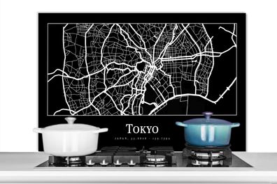 Spritzschutz Küchenrückwand - 100x65 cm Karte - Tokio - Stadtplan - Karte