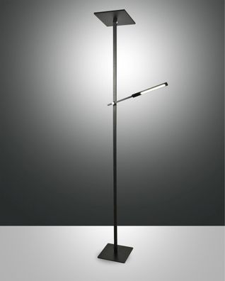 Fabas Luce Ideal, Stehleuchte, LED, 40W + 8W, Aluminium, Schwarz 3550-10-101