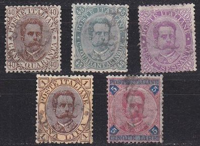 Italien ITALY [1889] MiNr 0050-54 ( O/ used ) [01]