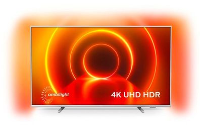 Philips Smart TV LED-Fernseher, Silber, UltraHD/4K, WLAN, Ambilight, Dolby