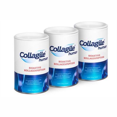 3x Collagile® human 300g - Bioaktive Kollagenpeptide