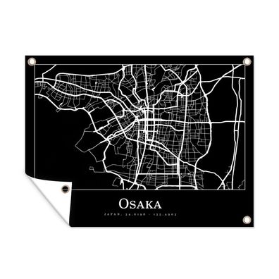 Outdoor-Poster Gartenposter 120x90 cm Karte - Osaka - Stadtplan (Gr. 120x90 cm)