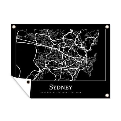 Outdoor-Poster Gartenposter 120x90 cm Karte - Sydney - Stadtplan (Gr. 120x90 cm)